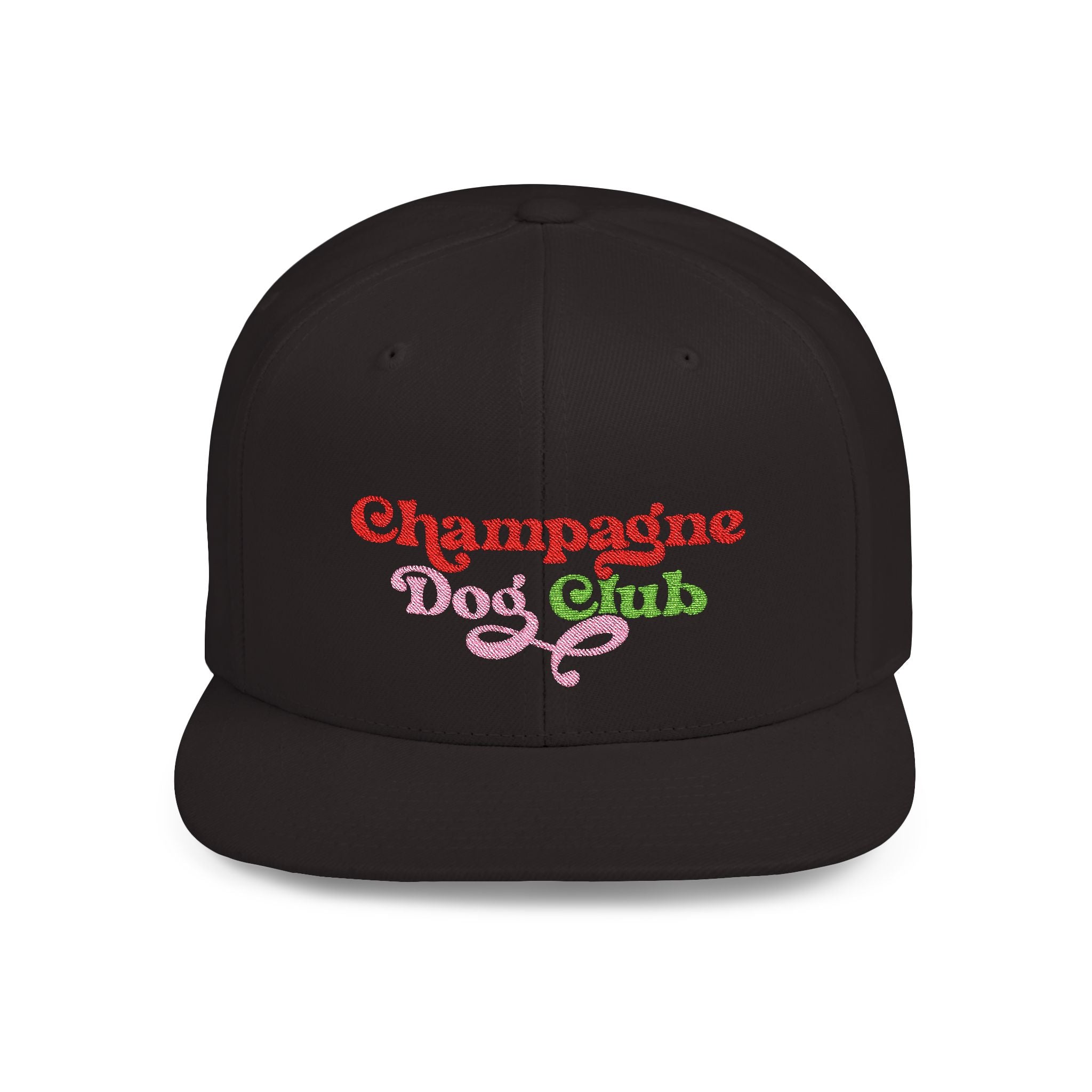 Champagne Dog Club Flat Bill Snapback Hat