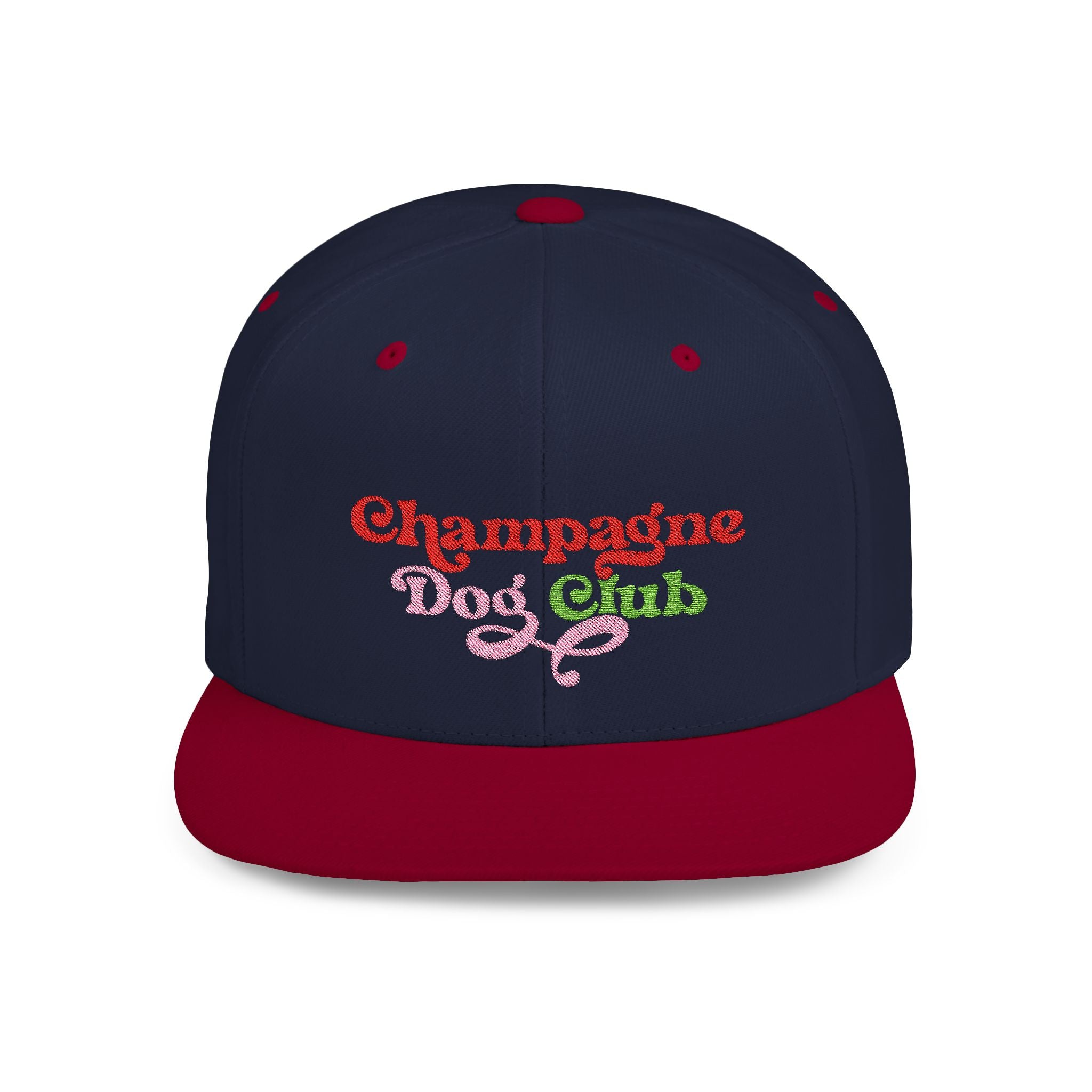 Champagne Dog Club Flat Bill Snapback Hat