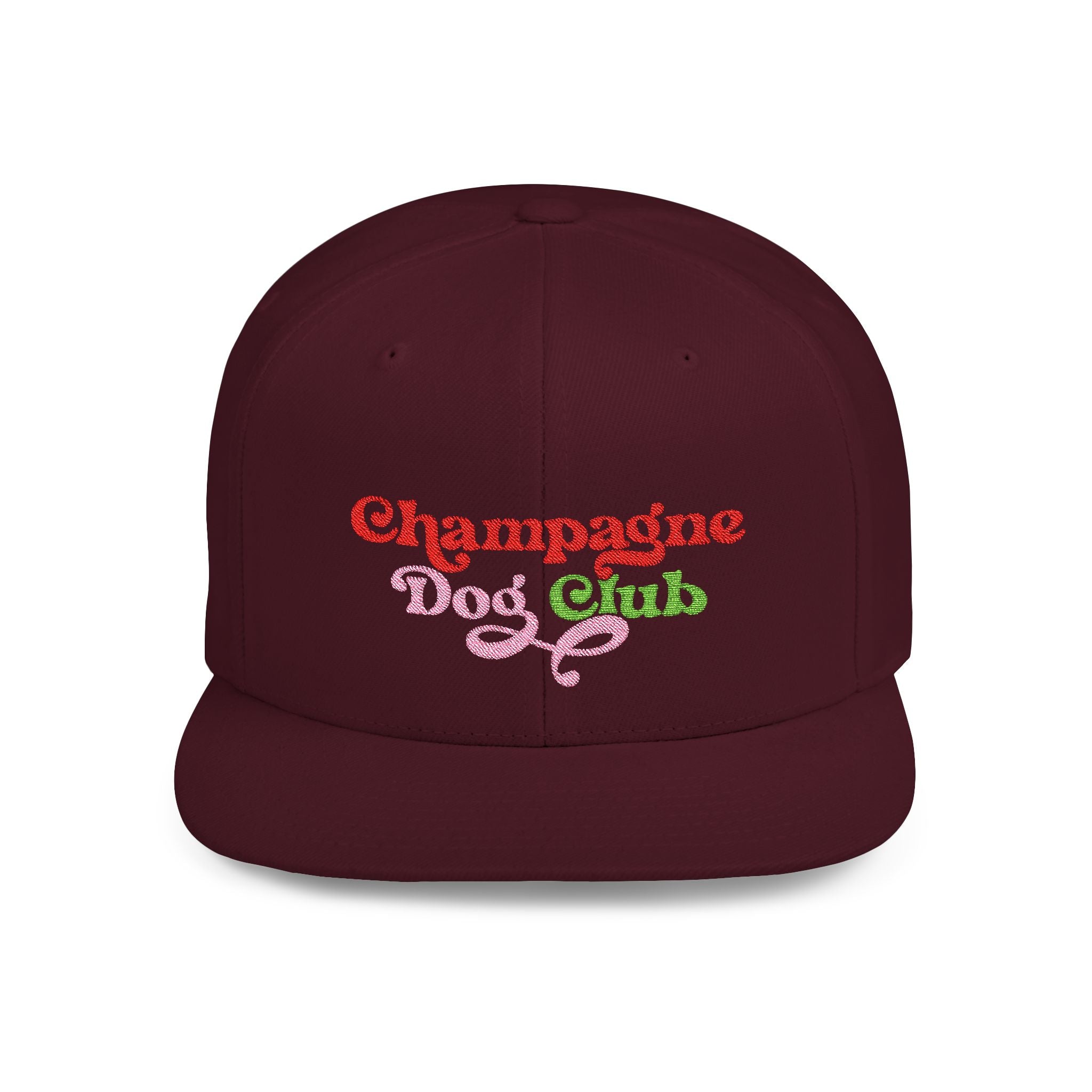 Champagne Dog Club Flat Bill Snapback Hat