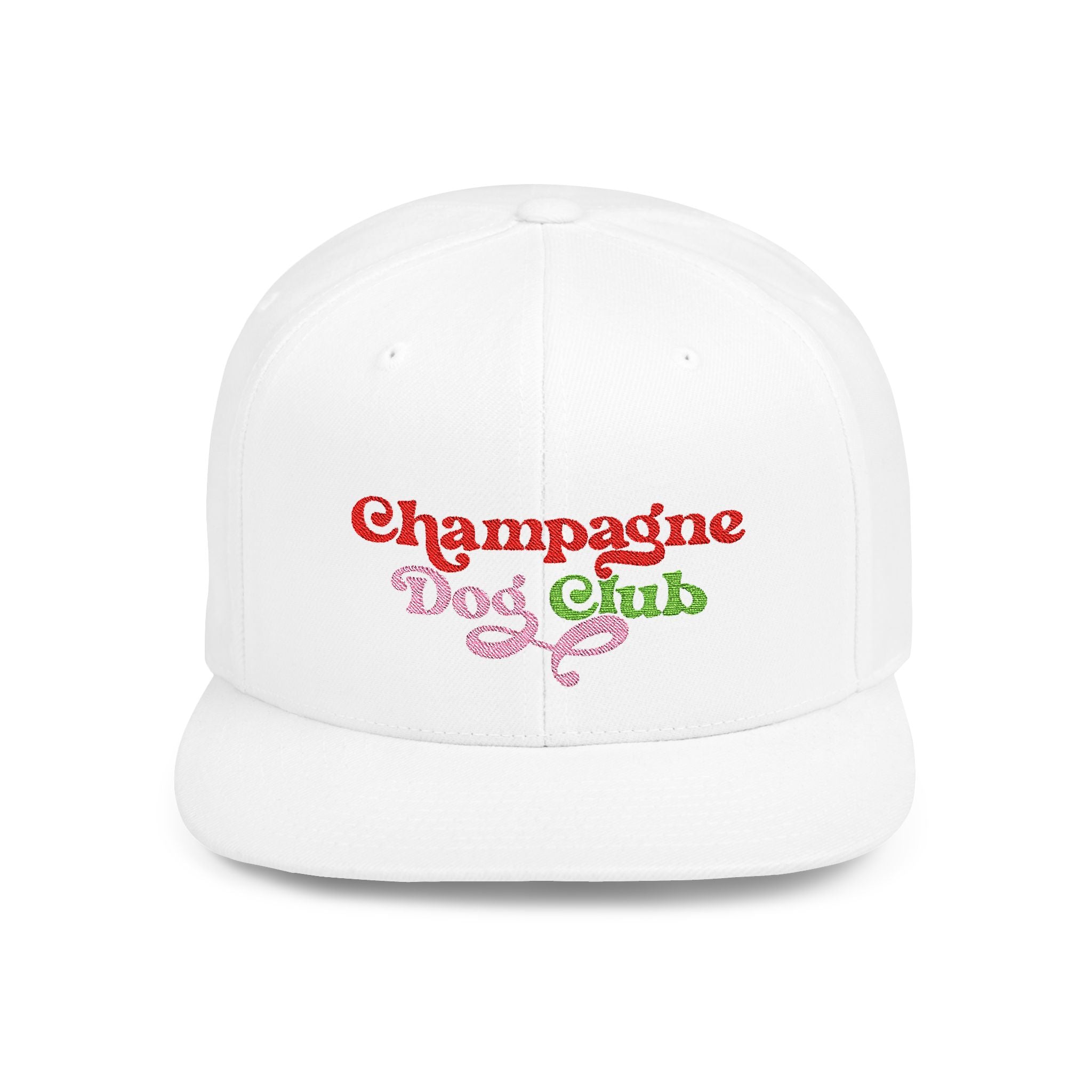 Champagne Dog Club Flat Bill Snapback Hat