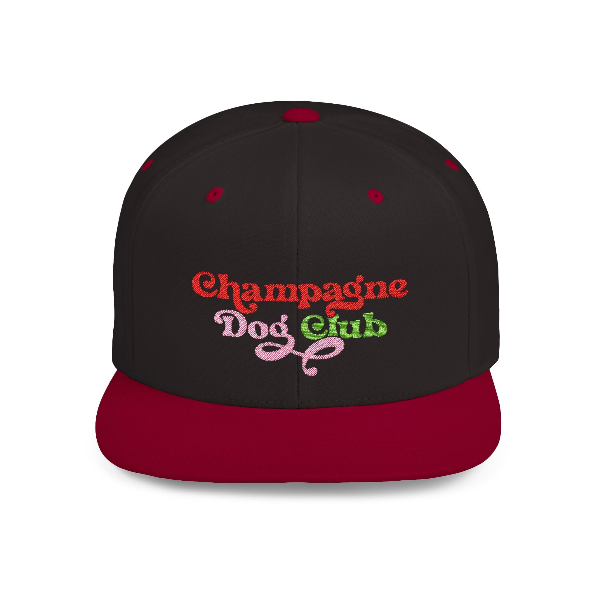 Champagne Dog Club Flat Bill Snapback Hat