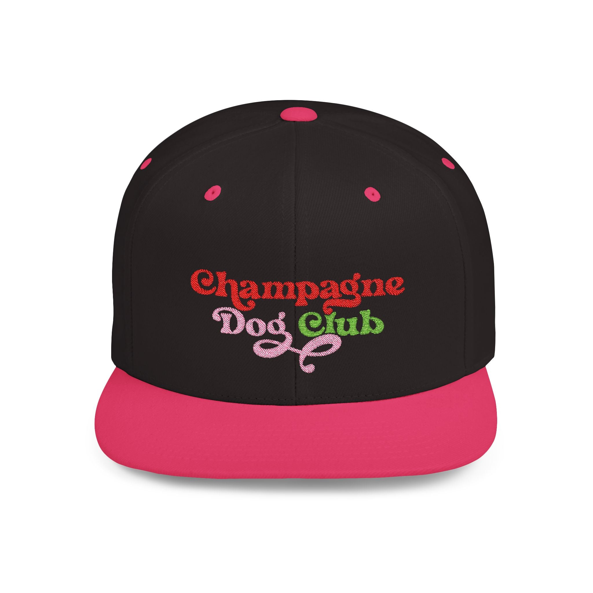 Champagne Dog Club Flat Bill Snapback Hat