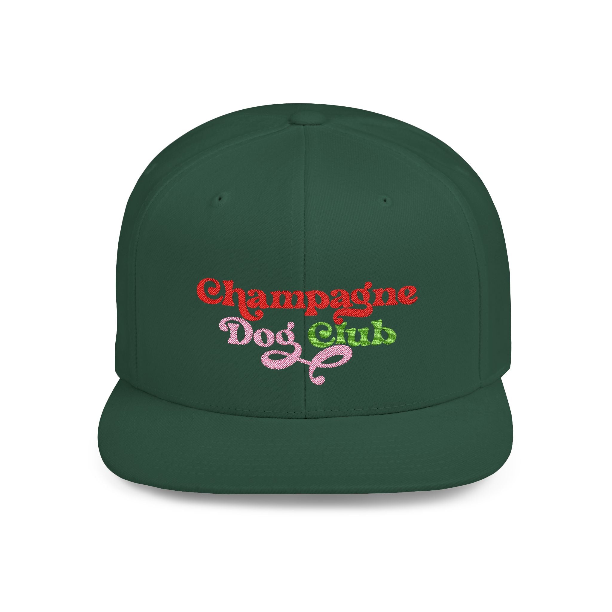 Champagne Dog Club Flat Bill Snapback Hat