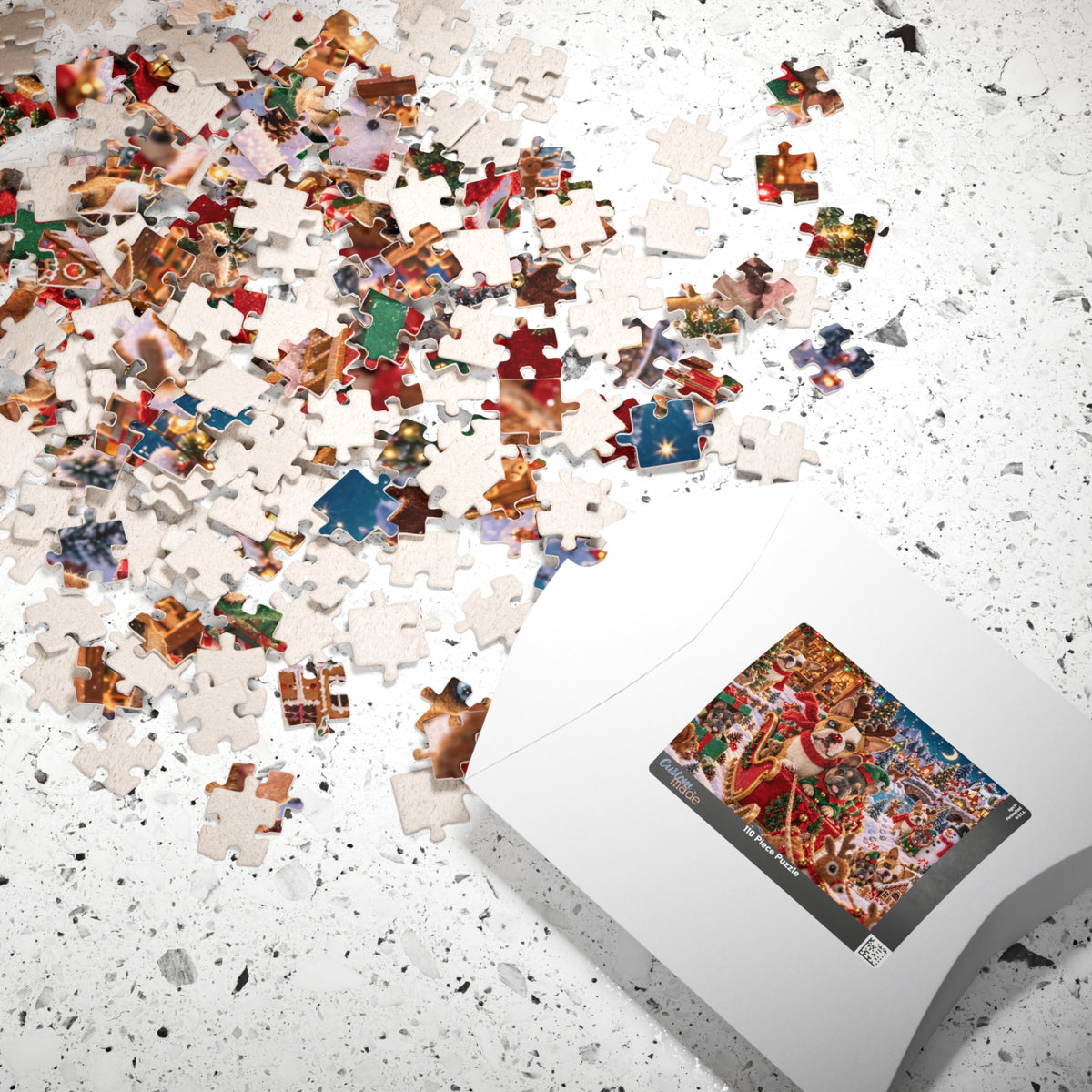 Billie & Beverly's Christmas Dogs Jigsaw Puzzle — Festive Reindeer Pups Holiday Puzzle